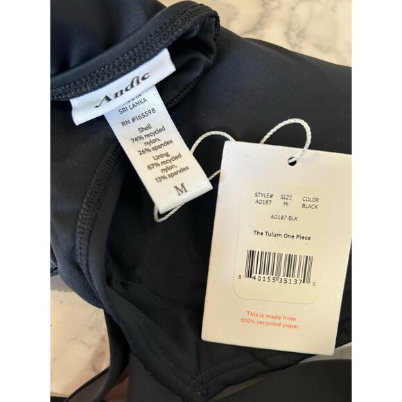 Andie Swim The Tulum One Piece in Black M NWT - Picture 6 of 8